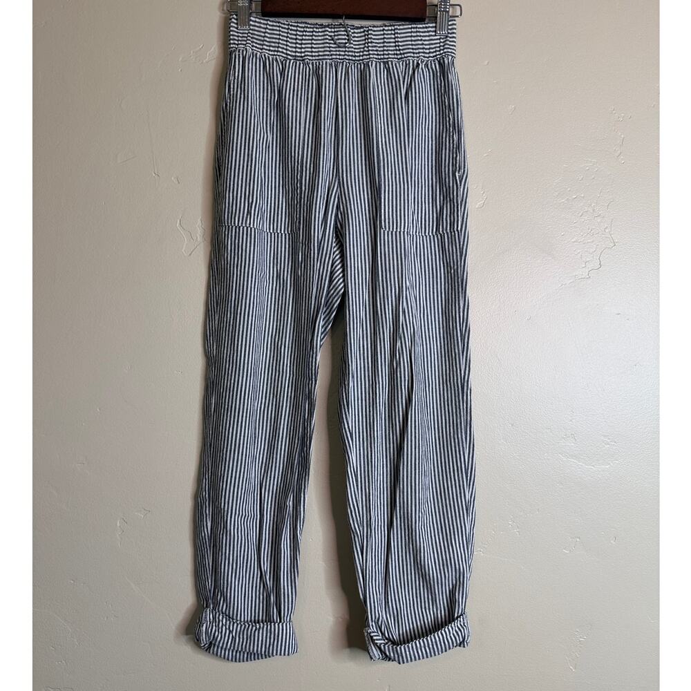 Michael Stars Grey & White Railroad Stripe Pull-on Pants XS